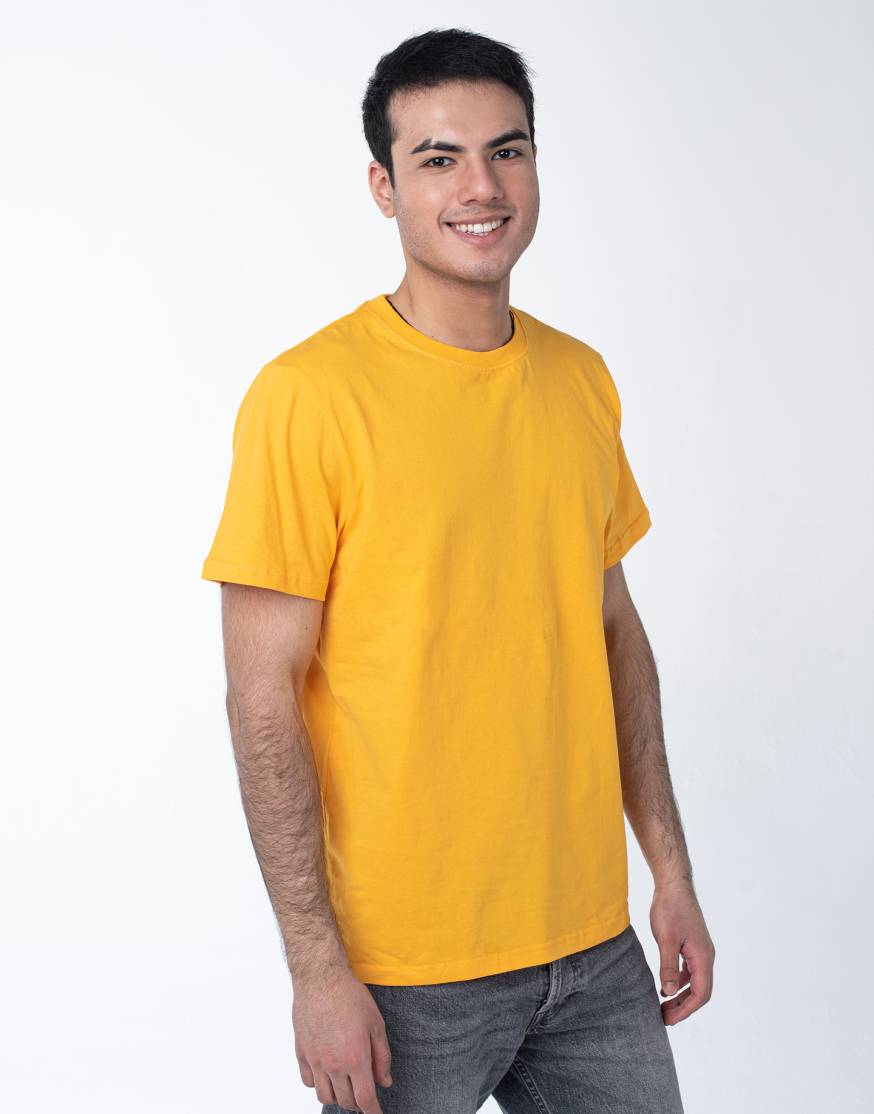 Желтая мужская футболка с лайкрой оптом